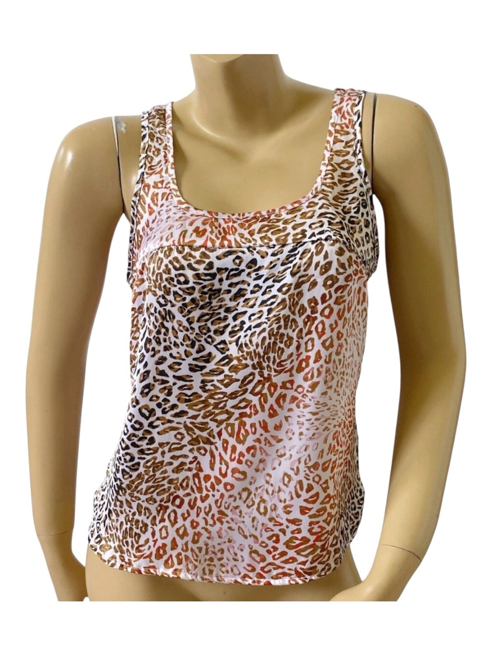 To the Max Tank Top Womens Medium Animal Print Lightweight Sleeveless Scoop Neck